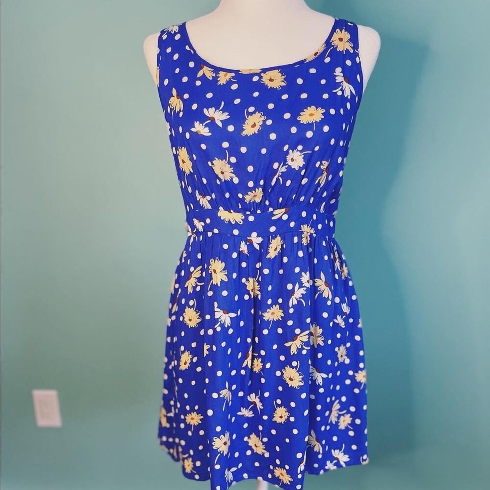 Forever 21 sunflower and polka dot sundress